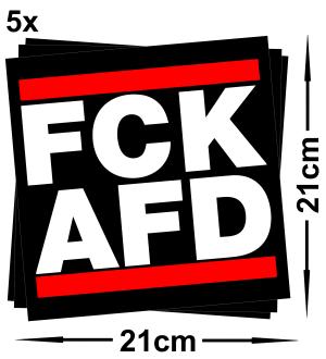 Aufkleber-Paket: FCK AFD groß (210/210mm) 5er Pack