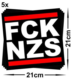 Aufkleber-Paket: FCK NZS groß (210/210mm) 5er Pack