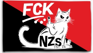 Fahne / Flagge (ca. 150x100cm): FCK NZS Katze