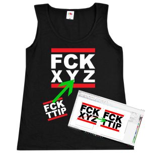 tailliertes Tanktop: FCK XYZ