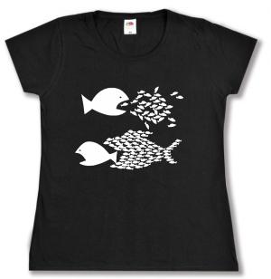 tailliertes T-Shirt: Fische