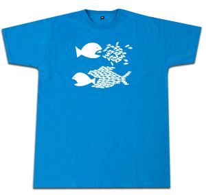 Fairtrade T-Shirt: Fische (blau)