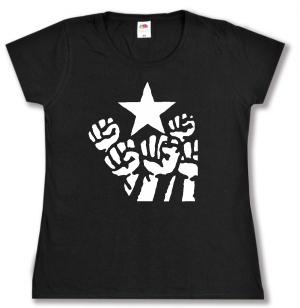 tailliertes T-Shirt: Fist and Star