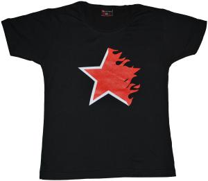 tailliertes T-Shirt: Flaming Star black