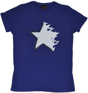 tailliertes T-Shirt: Flaming Star purple
