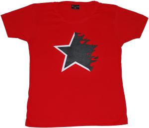 tailliertes T-Shirt: Flaming Star red
