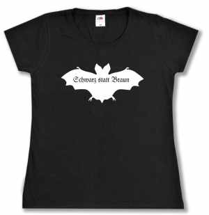 tailliertes T-Shirt: Fledermaus - schwarz statt braun