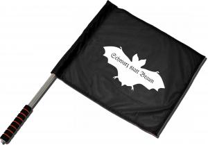 Fahne / Flagge (ca. 40x35cm): Fledermaus - schwarz statt braun