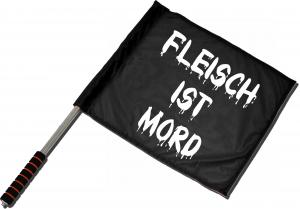 Fahne / Flagge (ca. 40x35cm): Fleisch ist Mord