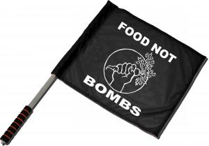 Fahne / Flagge (ca. 40x35cm): Food Not Bombs