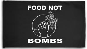 Fahne / Flagge (ca. 150x100cm): Food Not Bombs