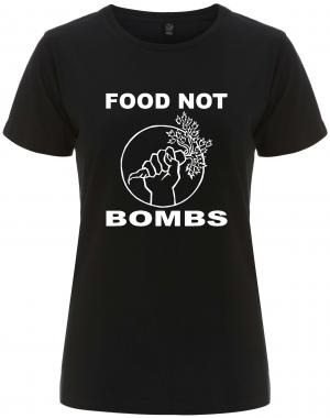 tailliertes Fairtrade T-Shirt: Food Not Bombs