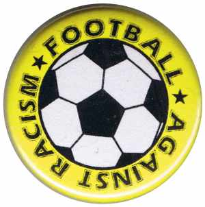 50mm Magnet-Button: Football against racism (gelb)
