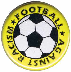 37mm Magnet-Button: Football against racism (gelb)