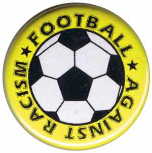 25mm Magnet-Button: Football against racism (gelb)