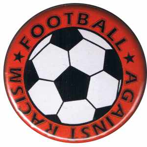37mm Button: Football against racism (rot)