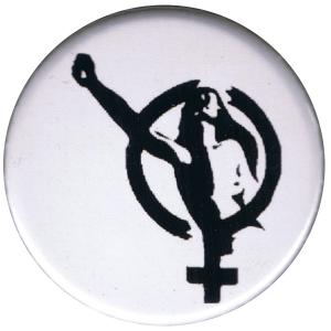 37mm Button: Frauenzeichen mit erhobener Faust