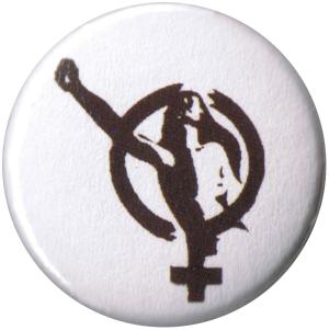 50mm Button: Frauenzeichen mit erhobener Faust