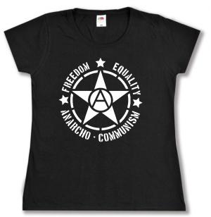 tailliertes T-Shirt: Freedom - Equality - Anarcho - Communism