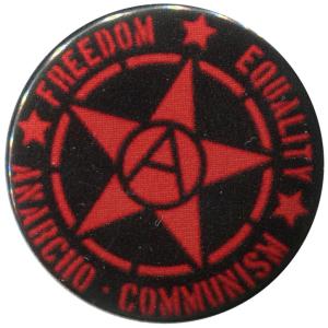 37mm Magnet-Button: Freedom - Equality - Anarcho - Communism