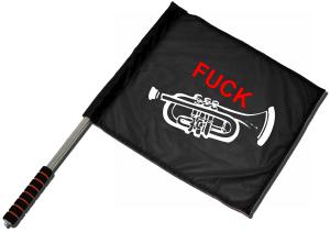 Fahne / Flagge (ca. 40x35cm): Fuck Trompete