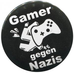 37mm Magnet-Button: Gamer gegen Nazis