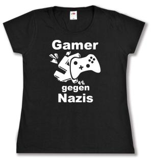 tailliertes T-Shirt: Gamer gegen Nazis