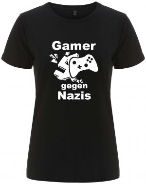 tailliertes Fairtrade T-Shirt: Gamer gegen Nazis