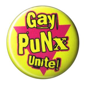 37mm Button: gay punx unite