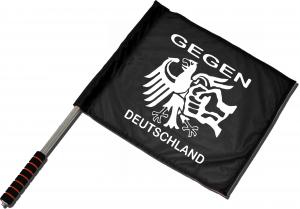 Fahne / Flagge (ca. 40x35cm): Gegen Deutschland