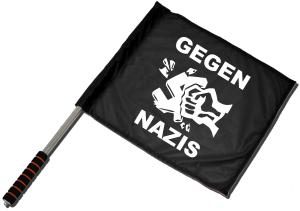 Fahne / Flagge (ca. 40x35cm): Gegen Nazis