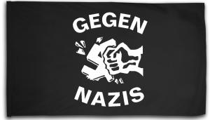 Fahne / Flagge (ca. 150x100cm): Gegen Nazis