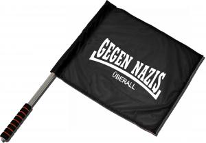 Fahne / Flagge (ca. 40x35cm): Gegen Nazis Überall