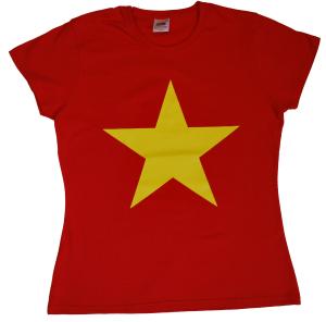 tailliertes T-Shirt: Gelber Stern