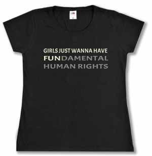 tailliertes T-Shirt: Girls just wanna have fundamental human rights