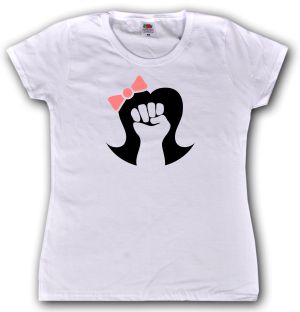 tailliertes T-Shirt: Girls Power