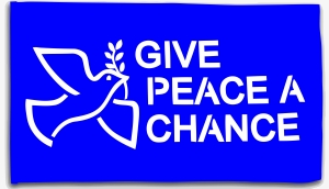 Fahne / Flagge (ca. 150x100cm): Give Peace A Chance