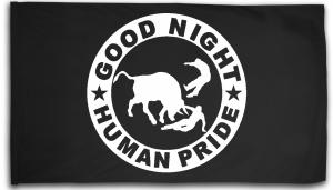 Fahne / Flagge (ca. 150x100cm): Good night human pride