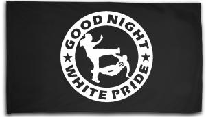 Fahne / Flagge (ca. 150x100cm): Good Night White Pride (dicker Rand)