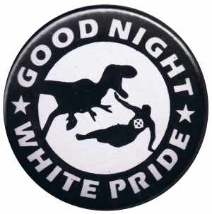 25mm Button: Good night white pride - Dinosaurier