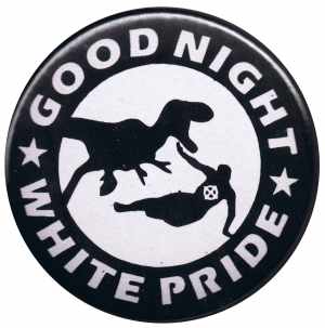 37mm Button: Good night white pride - Dinosaurier