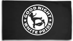 Fahne / Flagge (ca. 150x100cm): Good Night White Pride (dünner Rand)