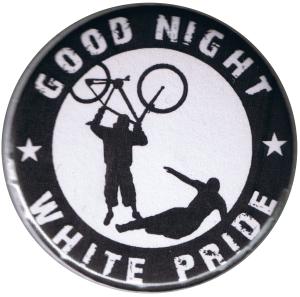 25mm Button: Good night white pride (Fahrrad)