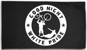 Fahne / Flagge (ca. 150x100cm): Good Night White Pride - Fahrrad