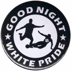 37mm Button: Good night white pride - Fußball