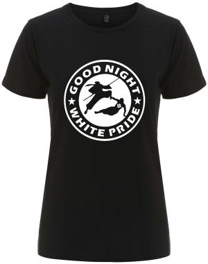 tailliertes Fairtrade T-Shirt: Good night white pride - Ninja