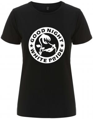 tailliertes Fairtrade T-Shirt: Good night white pride - Pflanze