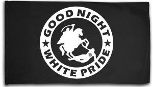 Fahne / Flagge (ca. 150x100cm): Good night white pride - Reiter