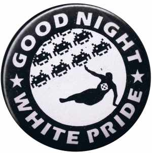 25mm Button: Good night white pride - Space Invaders