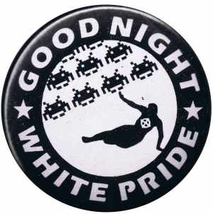 37mm Button: Good night white pride - Space Invaders